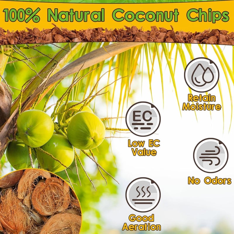 Halatool 6 Pack Compressed Coconut Chips Substrate for Reptiles, Natural Coconut Husk Bedding Coco Coir Chips Terrarium Substrate for Reptiles Ball Python Frog Snake Gecko Hermit Crab Tortoise - Image 4